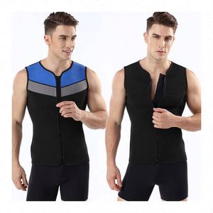 Veste de plongée en néoprène <span class=keywords><strong>noir</strong></span> et bleu de 3 mm pour adultes, hommes et femmes, veste de surf, combinaison de plongée - Product Image 1