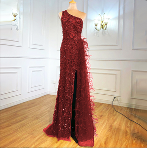 เดรสยาวเปิดไหล่เฉียงประดับเลื่อมสำหรับผู้หญิงปี 2023 <span class=keywords><strong>ชุด</strong></span><span class=keywords><strong>ราตรี</strong></span>สายเดี่ยว - Product Image 4