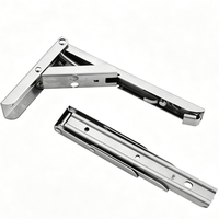 Support d'étagère pliable en acier inoxydable 304, finition brossée, en forme de L, support mural pliable, robuste, pour la cuisine