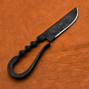 Couteau médiéval haut de gamme, fabriqué à la main en acier carbone, design d'inspiration médiévale, prise en main confortable, outil de bushcraft et de camping - Product Image 1