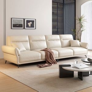 Sofá Recto para Sala de Estar Pequeña, Sofá de Cuero Suave Minimalista Italiano, Juego de Sofás de Cuero Ecológico para el Hogar - Product Image 4