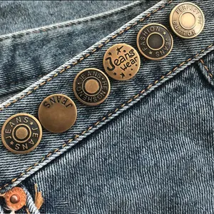 Fabrika üreticisi toptan demir pirinç kot düğmesi özel Logo Denim Metal düğme