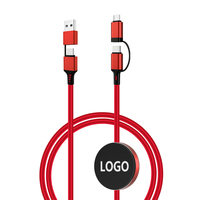 Cable de Carga con Logotipo LED Promocional de 100 cm, 6 en 1, Cable USB con Logotipo Luminoso para Dispositivos Móviles de 8 Pines, Lightning y USB-C