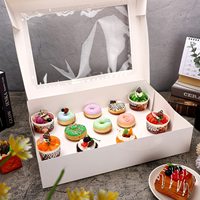 Boîte cadeau en carton blanc en vrac avec fenêtre transparente idéale pour la pâtisserie, l'emballage cosmétique de faveur de fête de mariage
