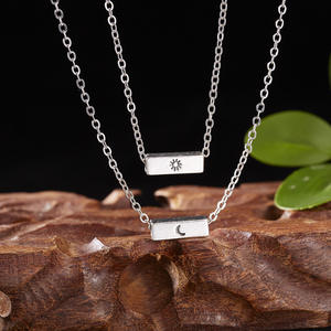 Collier de couple longue <span class=keywords><strong>distance</strong></span> en acier inoxydable, or, argent 18K, amour au soleil et à la lune, cadeau pour amoureux, petit ami, petite amie - Product Image 6