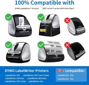 Compatible con <span class=keywords><strong>Dymo</strong></span> Labels A30336 1 "2-1/8 X" para <span class=keywords><strong>DYMO</strong></span> Label Writer <span class=keywords><strong>450</strong></span> Turbo impresoras de escritorio etiquetas térmicas de dirección de código de barras - Product Image 5