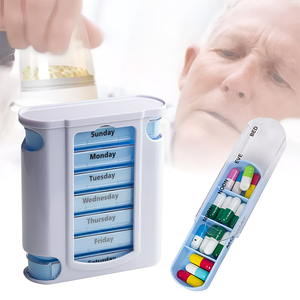 NBBLUESKY Pastillero Semanal de 28 Compartimentos, Organizador de Medicamentos de Plástico, Dispensador de Tabletas, Estuche - Product Image 3