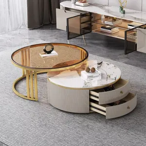 Mesa de café quadrada luxuosa, sala de estar mdf, mesa de café moderna
