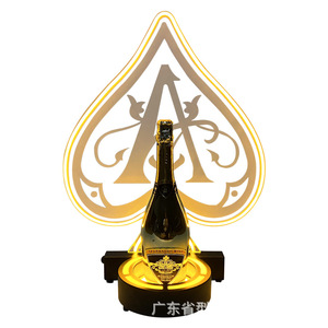 Ace Of Spades Wine Holder With <b>Led</b> <b>Light</b> For Party <b>Bar</b> Ktv Champagne Display Stand Modern Design 5510 - Product Image 5