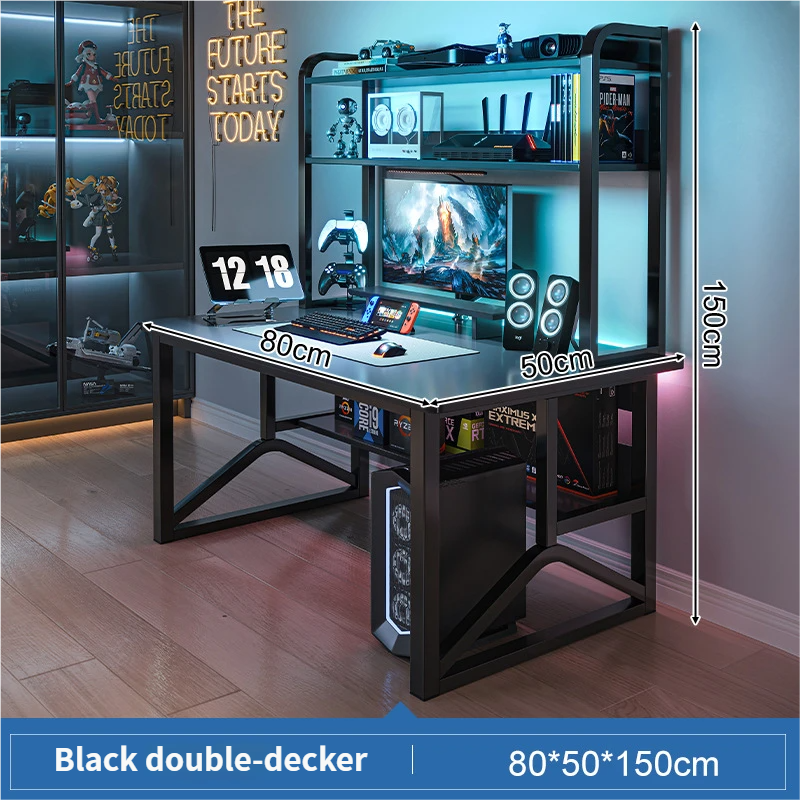 Estante de almacenamiento de 2 niveles (negro): 80*50*150 cm
