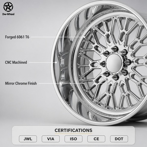ล้อรถบรรทุกแบบดิสลึก 8 รู ยี่ห้อ Dw Polished <span class=keywords><strong>Chrome</strong></span> Mesh ขนาด 20 22 24 26 28 นิ้ว สำหรับรถยกสูงแบบออฟโรด อะไหล่แต่งสำหรับ Silverado Ram 1500 - Product Image 3