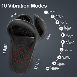 Laki-laki 3 In 1 Cincin Penis Penis Silikon Vibrator Mainan Seks Pelatih Testis Stimulator Skrotum Pijat - Product Image 2