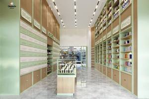 Custom Pharmacy Store Interior Wooden <b>Stainless</b> <b>Steel</b> <b>Shelving</b> Units for Drugstore Display Modern Pharmacy Shop Design Solutions - Product Image 2