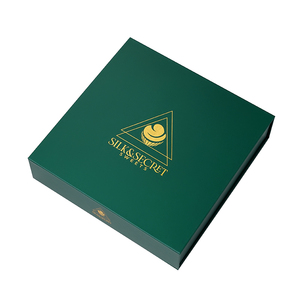 Boîte à thé au chocolat vert avec logo personnalisé haut de gamme impression de logo enduit UV doré pour l'emballage alimentaire et les cadeaux - Product Image 4