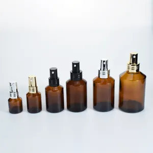 Free Sample Cosmetic Packaging Empty Glass Lotion Bottles With Aluminum Pump Cap In Stock