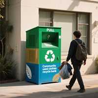 Seau de rangement pour vêtements et chaussures de plein air Centre de dons caritatifs en acier Bacs de recyclage pour les livres et les vêtements