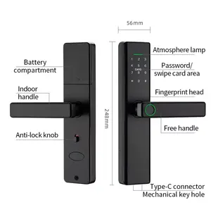 Kunci pintu elektronik tanggam 5050 silinder Harga terbaik keamanan rumah kunci pintu kode Nfc Keypad Digital online kunci pintu