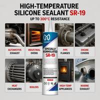 Sealant Silikon Tahan Suhu Tinggi 300C, Sealant Netral Tahan Panas untuk Knalpot Boiler Tungku