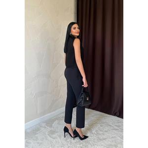 Pantalones de Vestir Negros de Cintura Alta para Mujer, Antiarrugas, al por Mayor - Product Image 5
