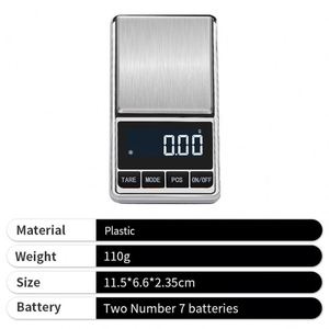 Mini balance de poche numérique en acier inoxydable brossé de précision pour bijoux avec couvercle anti-poussière - Product Image 3