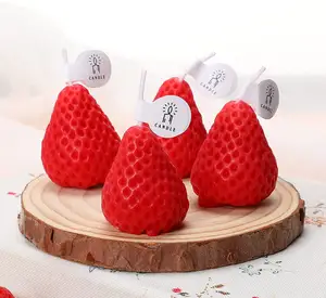 赤いストロベリーキャンドルミニ大豆ワックスキャンドル寝室の装飾パーティーのための小さな香りの装飾キャンドル