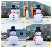 Bonhomme de neige gonflable personnalisé pour Noël, 2 m, décorations gonflables publicitaires pour la cour, bonhomme de neige gonflable de Noël avec lumières