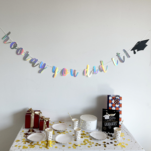 ฉันเขียนสคริปต์ก่อนไม่มีสายรัดแบบ DIY แบนเนอร์ปาร์ตี้จบการศึกษาสีรุ้งของตกแต่งงานปาร์ตี้สละโสด - Product Image 3