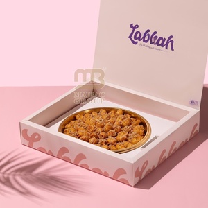 Custom Reasonable Price Kraft Paper Folding <strong>Fancy</strong> Design Baklava Sweet Macaron <strong>Chocolate</strong> Dates Packaging Boxes - Product Image 1
