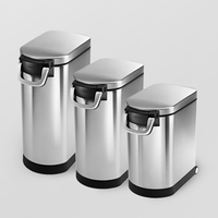 Conteneur de stockage pour aliments pour animaux, nourriture pour chats et graines pour oiseaux, couvercle hermétique sans BPA, bac à nourriture pour animaux en acier inoxydable brossé