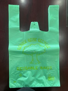 Impresión de logotipo personalizado Supermercado HDPE/LDPE Chaleco Mango Bolsa de compras Pla Bolsas de plástico transparente para camisetas - Product Image 2