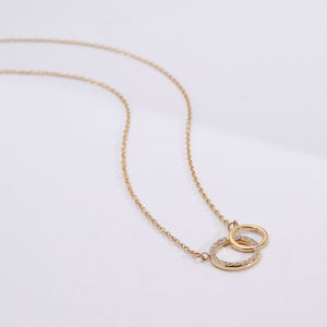 Wholesale High Quality <b>Interlocking</b> Two Circles Stainless Steel Perfect Pair Mothers Day Friends Gift <b>Necklace</b> Jewelry for Women - Product Image 3