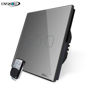 Cnskou EU tiêu chuẩn nhà thông minh 3 gang LED Đèn nền RF 433Mhz nhạy cảm Dimmer cảm ứng chuyển đổi thủy tinh tùy chỉnh 250V tường chuyển đổi - Product Image 4