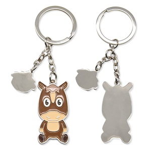 Porte-clés personnalisé en alliage de zinc émaillé, motif animal de dessin animé, étanche, avec nom et logo sur mesure, cadeau promotionnel - Product Image 3