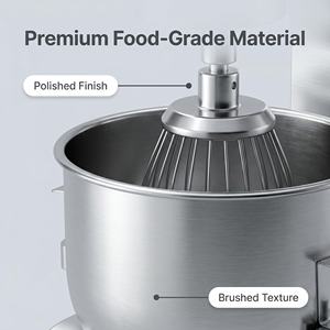 Amasadora de Acero Inoxidable Comercial de Sobremesa, 3 Velocidades, de Alta Resistencia, para Panadería Industrial, Máquina para Amasar y Mezclar <span class=keywords><strong>Pan</strong></span> - Product Image 5