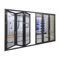 Encomenda a granel bom preço exterior bi dobrável porta externa pátio alumínio dobrável porta de vidro