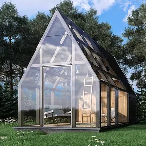 Ikealuminum 2024 solário casa de vidro ao ar livre casas de vidro inclinadas de alumínio pré-fabricadas varanda de vidro alumínio solário