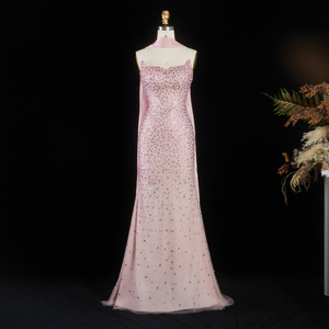 <span class=keywords><strong>Robe</strong></span> de bal sirène rose Sharon Said SS382 avec cape, ornée de cristaux, sans bretelles, pour femmes, occasions formelles, fêtes, mariages - Product Image 2