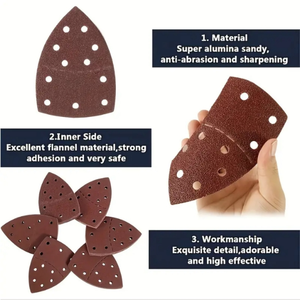 델타 삼각형 디자인 알루미늄 산화물 맞춤형 그릿 후크 루프 레드 <span class=keywords><strong>3</strong></span> 년 보증 샌딩 디스크 연마 금속 - Product Image 5