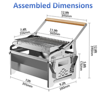 Barbecue au charbon de bois en acier inoxydable avec rôtissoire rotative réglable sans fumée pour restaurant, hôtel, traiteur, fête en plein air, buffet