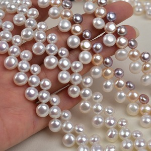 Collar de Perlas de Agua Dulce Naturales de Alta Gama de 7-8-9 mm, Color Mixto, Multihilera, Rebanadas Planas, Blancas, Producto Semiterminado, Fuerte Brillo - Product Image 4