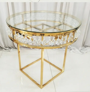 Usine Nouveau Moderne De Luxe Doré Table À Gâteau Ronde Table En Cristal De Mariage Banquet Table Décoration Scène De Fête Décoration - Product Image 4