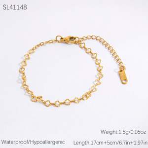 Pulsera de Joyería de Acero Inoxidable Chapada en Oro de 18k de Lujo para Mujer, Cadena y Eslabones de Acero Inoxidable Chapado de Alta Gama - Product Image 6