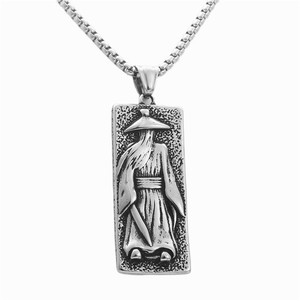 Collier pendentif Jianghu en acier inoxydable pour homme, style rétro, bijoux cadeau, chaîne incluse 3,0x60 cm - Product Image 5