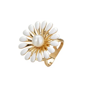 Hebilla para pañuelo Pearl Sunflower, de aleación en blanco y negro, antideslizante, para pañuelo cuadrado - Product Image 5