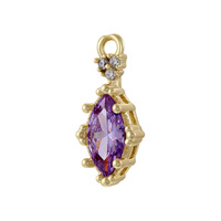 Vente en gros de breloques en forme d'œil de cheval plaqué or 18 ct pendentif losange en zircon cubique coloré CZ pour collier à faire soi-même fabrication de bijoux