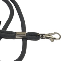Porte-clés brodé de logo tissé personnalisé avec crochet d'aigle noir Cordon rond pour téléphone Polyester