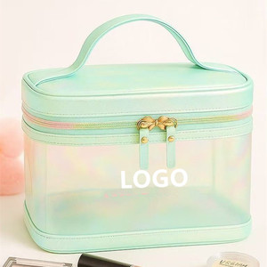 Designer <strong>Make</strong> <strong>up</strong> Pouch Cosmetic Foldable Embroidery Makeup <strong>Trolly</strong> Black Custom Clear Pvc Toiletry Bag - Product Image 5