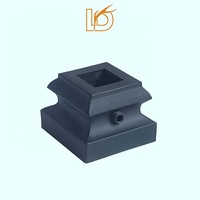 Chaussures de base de balustre en fer noir à bon prix pour broches carrées en fer forgé de 1/2 pouces accessoires d'escalier pièces d'escalier en métal en vente