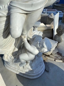 热卖设计天然石材大理石丘比特和普西雕塑花园装饰手工雕刻真人大小的爱神和丘比特雕像 - Product Image 3