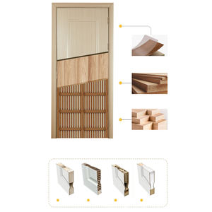 Puerta de Madera de Teca Sólida con Acabado Moderno y Diseño Impermeable para Casa, Personalizable - Product Image 3